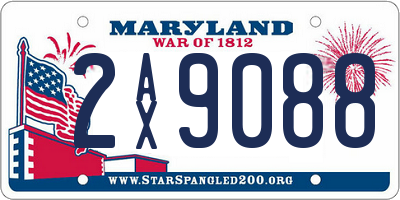 MD license plate 2AX9088