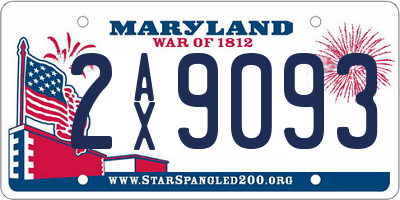 MD license plate 2AX9093