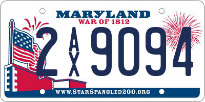 MD license plate 2AX9094