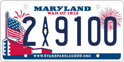 MD license plate 2AX9100