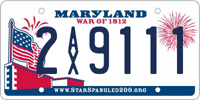 MD license plate 2AX9111