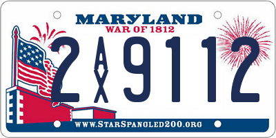 MD license plate 2AX9112