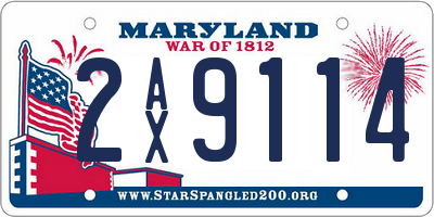 MD license plate 2AX9114