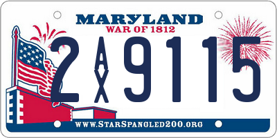 MD license plate 2AX9115