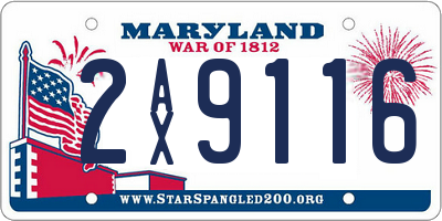 MD license plate 2AX9116