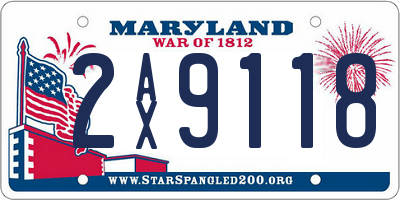 MD license plate 2AX9118
