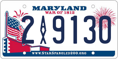 MD license plate 2AX9130