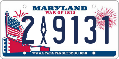 MD license plate 2AX9131