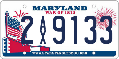 MD license plate 2AX9133