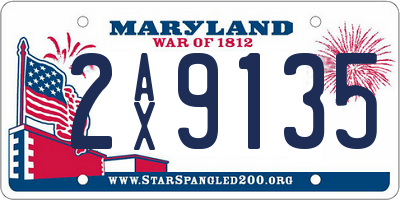MD license plate 2AX9135