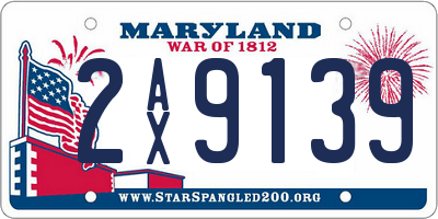 MD license plate 2AX9139