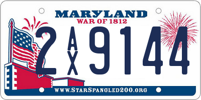 MD license plate 2AX9144