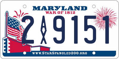 MD license plate 2AX9151