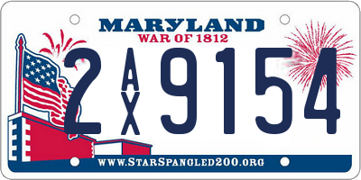 MD license plate 2AX9154