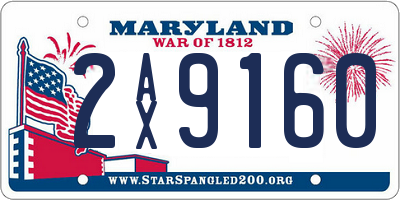 MD license plate 2AX9160