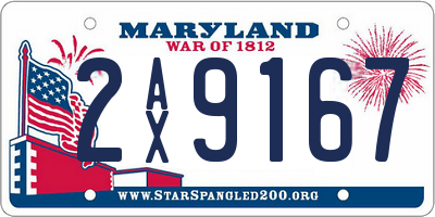 MD license plate 2AX9167