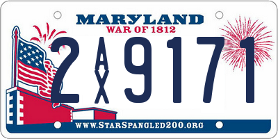 MD license plate 2AX9171