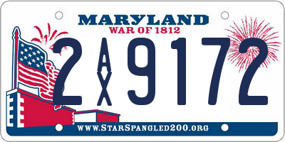 MD license plate 2AX9172