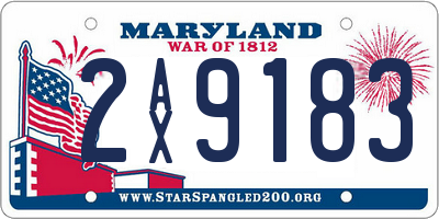 MD license plate 2AX9183
