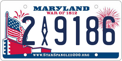 MD license plate 2AX9186