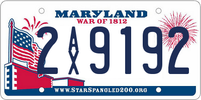 MD license plate 2AX9192