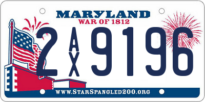 MD license plate 2AX9196