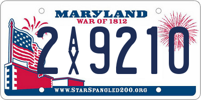 MD license plate 2AX9210