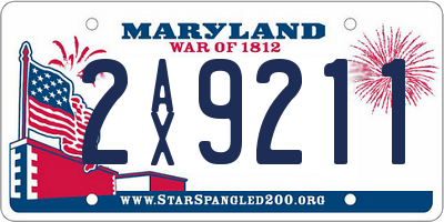 MD license plate 2AX9211