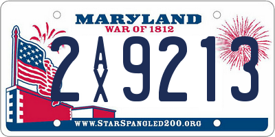 MD license plate 2AX9213