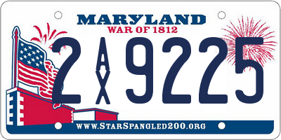 MD license plate 2AX9225