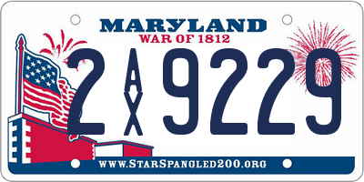 MD license plate 2AX9229