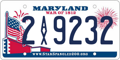 MD license plate 2AX9232