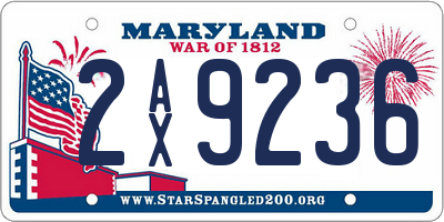 MD license plate 2AX9236