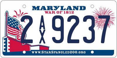 MD license plate 2AX9237