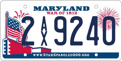 MD license plate 2AX9240