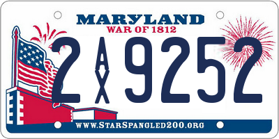 MD license plate 2AX9252