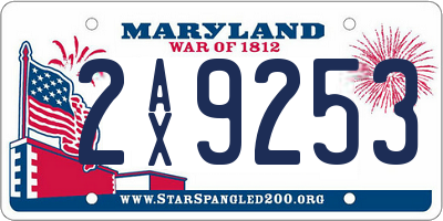 MD license plate 2AX9253