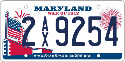 MD license plate 2AX9254
