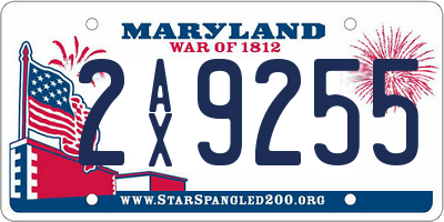 MD license plate 2AX9255