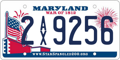 MD license plate 2AX9256