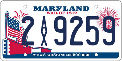 MD license plate 2AX9259