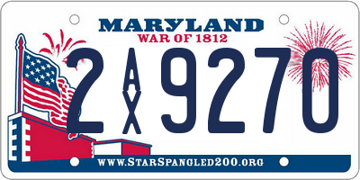 MD license plate 2AX9270