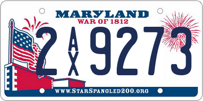 MD license plate 2AX9273