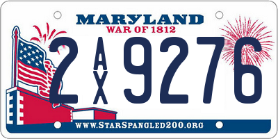 MD license plate 2AX9276