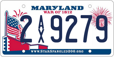 MD license plate 2AX9279