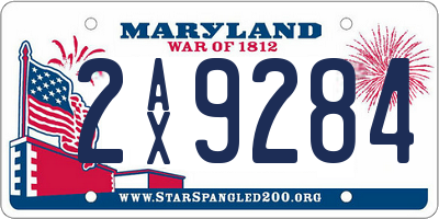 MD license plate 2AX9284