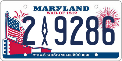 MD license plate 2AX9286