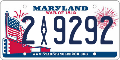 MD license plate 2AX9292