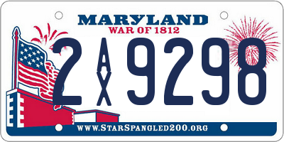 MD license plate 2AX9298