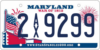 MD license plate 2AX9299